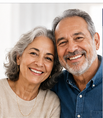 Smiling senior couple